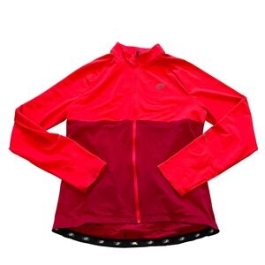 Performance Elite Cycling Jersey Mens XL Red Burgundy Full Zip Long Sleeve